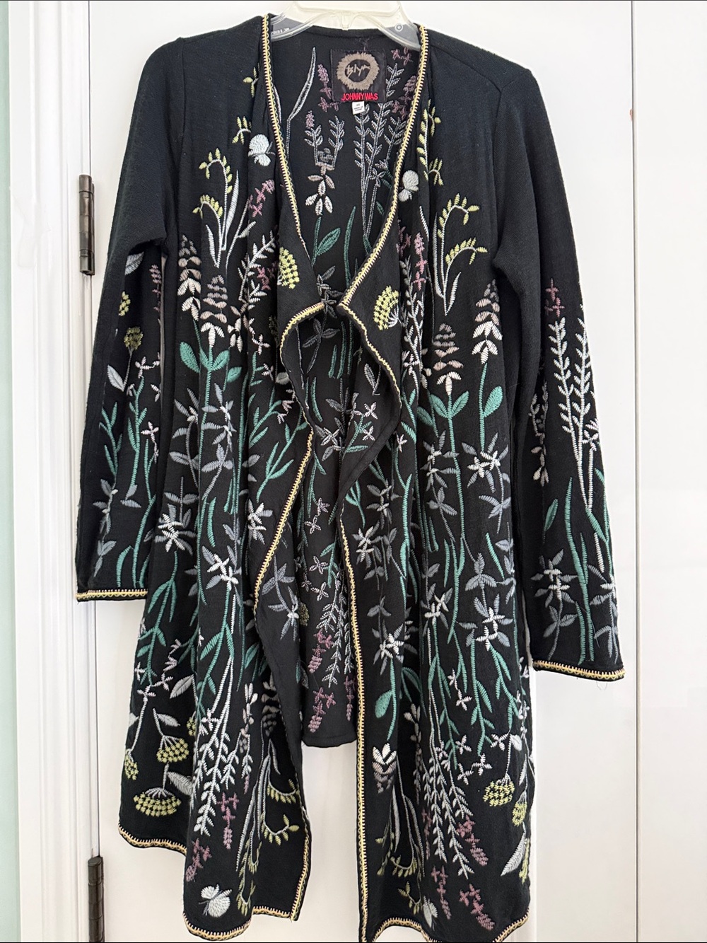 Johnny Was Ashlyn Embroidered Open-Front Cardigan